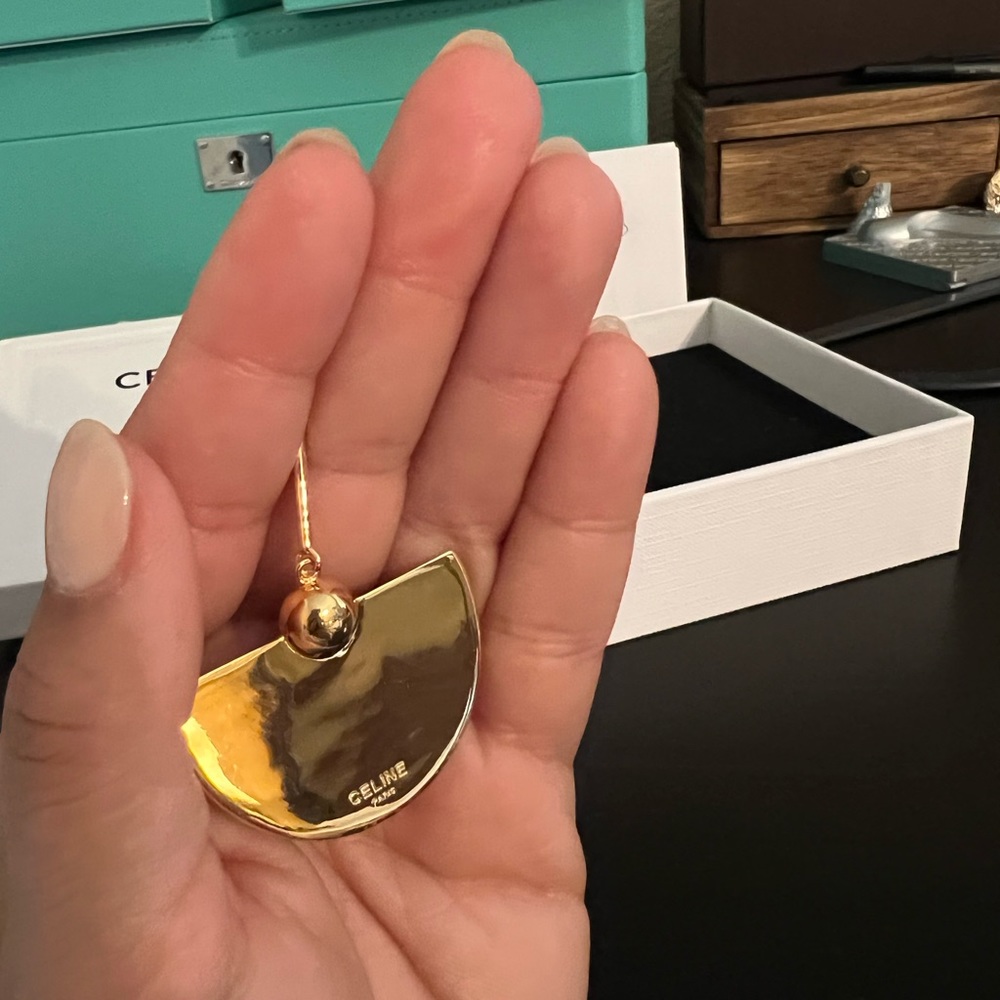 Celine Phoebe Philo Half Moon Drop Earrings - Picture 3 of 4